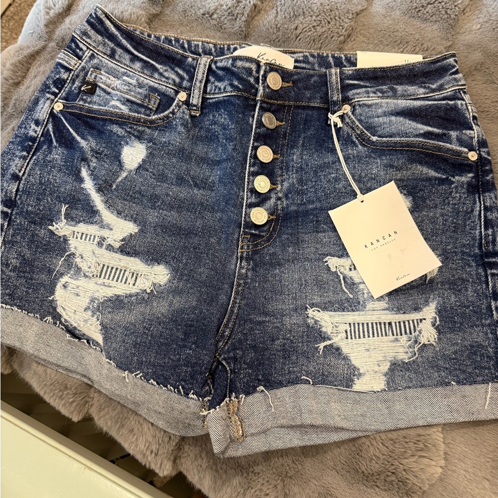 Kancan distressed jean shorts